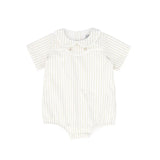 Bace White/Tan Striped Collar Romper