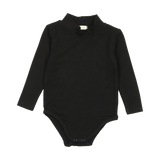 Lil Legs Black Bamboo Mockneck Onesie