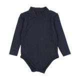 Lil Legs Navy Bamboo Mockneck Onesie