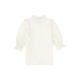 Bamboo Ivory Pleated Bib Blouse