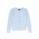 Bamboo Light Blue Cable Knit Button Cardigan