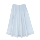 Bamboo Light Blue Denim Flair Maxi Skirt
