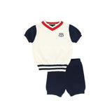 Bamboo Navy/White Colorblock Emblem Set