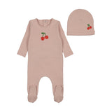 Bee & Dee Rose Bead Applique Footie Set