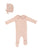 Bebe Organic Powder Collar Footie & Bonnet Set