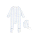 Bebe Jolee Blue Patterned Pointelle Footie