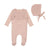 Bee & Dee Nude Pink Knit Overlay Cotton Footie with Bonnet