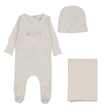 Bee & Dee White/Pink Watercolor Bib Take Me Home Set
