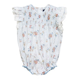 Belati Blue Floral Smocked Romper