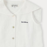 BeneBene Ivory Marine Linen Dress