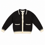 Teela Chocolate Knit Trim Blazer
