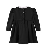 Nou Nelle Black Taffeta Double Breasted Dress