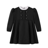 Nou Nelle Black Taffeta Double Breasted Dress