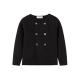 Nou Nelle Black Knit Double Breasted Sweater