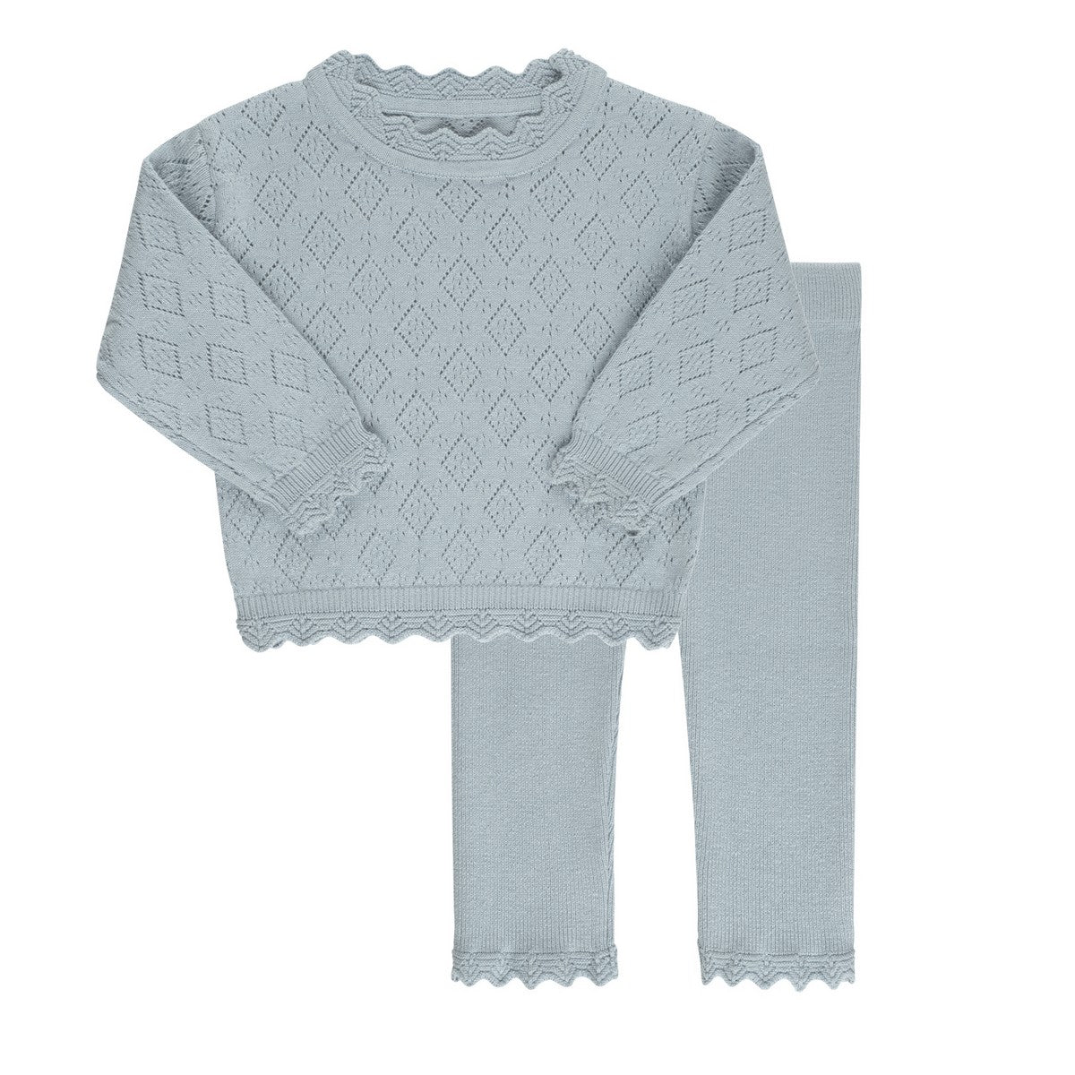 Ely's & Co Blue Pointelle Knit Set