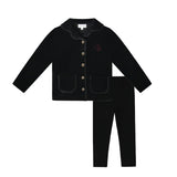 Bopop Black/Raspberry B Embroidered Pj's