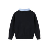 Nou Nelle Navy Removable Collar Sweater