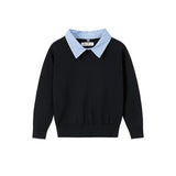 Nou Nelle Navy Removable Collar Sweater