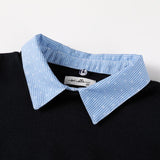 Nou Nelle Navy Removable Collar Sweater