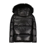 Scotch Bonnet Black/Beige Down Coat