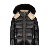 Scotch Bonnet Black/Beige Down Coat
