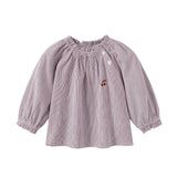 Nou Nelle Brown Pinstripe Cherry Shirt