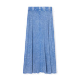 Cabana Mineral Wash Light Blue Mineral Wash Ribbed Maxi Skirt