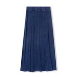 Cabana Mineral Wash Blue Ribbed Maxi Skirt