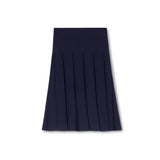 Mallory and Merlot Navy Ranger Silk Knit Pleated Skirt