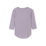 Cabana Purple Striped Ribbed Back Seam Tee