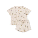 Phil and Phoebe Beige Boat Print Set