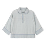 Vibe Blue Denim Vine Wide Sleeve Top