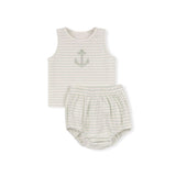 Phil and Phoebe Mint Dice Pastel Striped Anchor Set