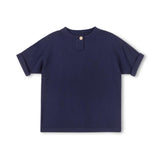 Harper James Navy Double Fine Knit Top