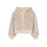 Papillon Beige Fuzzy Ribbed Cuffing Coat