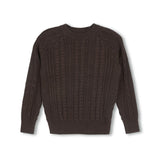 Harper James Brown Braided Sweater