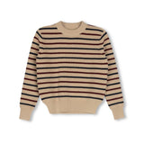 Harper James Oatmeal Stripe Waffle Knit Sweater