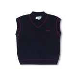 Vibe Navy Mine Heathered Knit Trim Vest