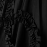Mallory and Merlot Black Poplin Ruffle Detail Skirt