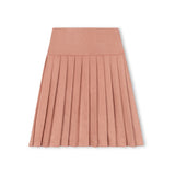 Mallory and Merlot Mauve Wool Drop Waist Pleated Skirt