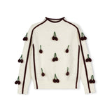 Papillon Ivory Ellin Cherry Knit Sweater