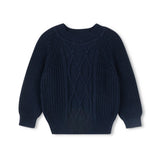 One Child Navy Arlin Cable Knit Sweater