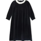 Lilou Black Lace Collar Velour Robe