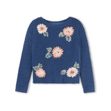 Vibe Blue Scattered Flower Timber Sweater