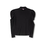 Mallory and Merlot Black Mesh Turtleneck