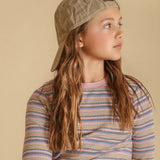Vibe Pink Multi Striped Ribbed T-Shirt
