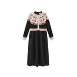 Papillon Black Tiered Robe With Floral Cardigan