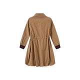 Creative Genius Tan James Drawstring Bubble Hem Dress