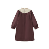 Papillon Mauve Quilted Neck Taffeta Dress