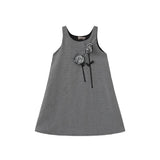 One Child Black/White Kole Houndstooth Flower Jumper